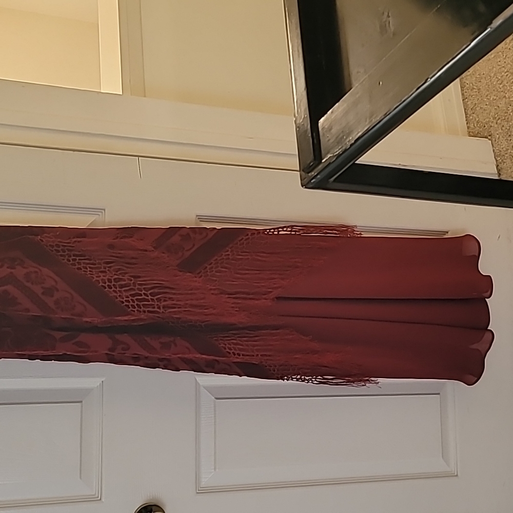 Beautiful burn-out burgundy velvet. Dress